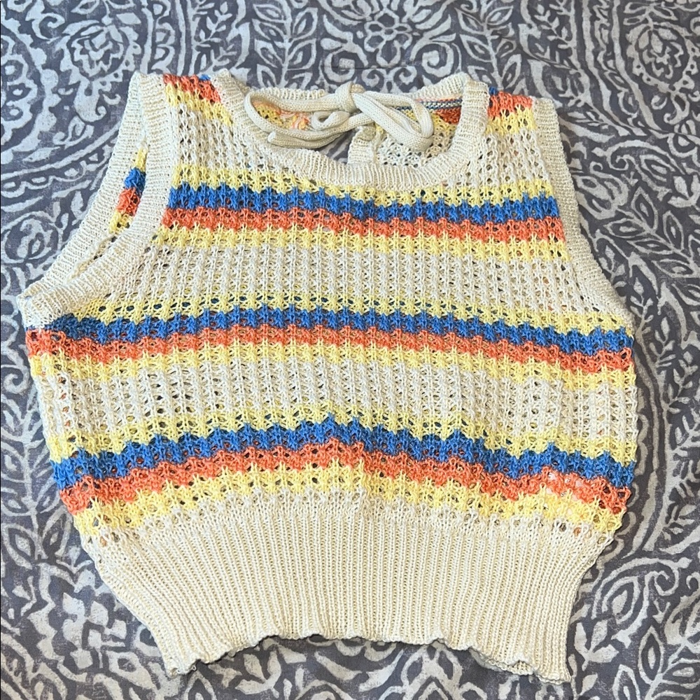 Colorful Striped Knit Tank Top